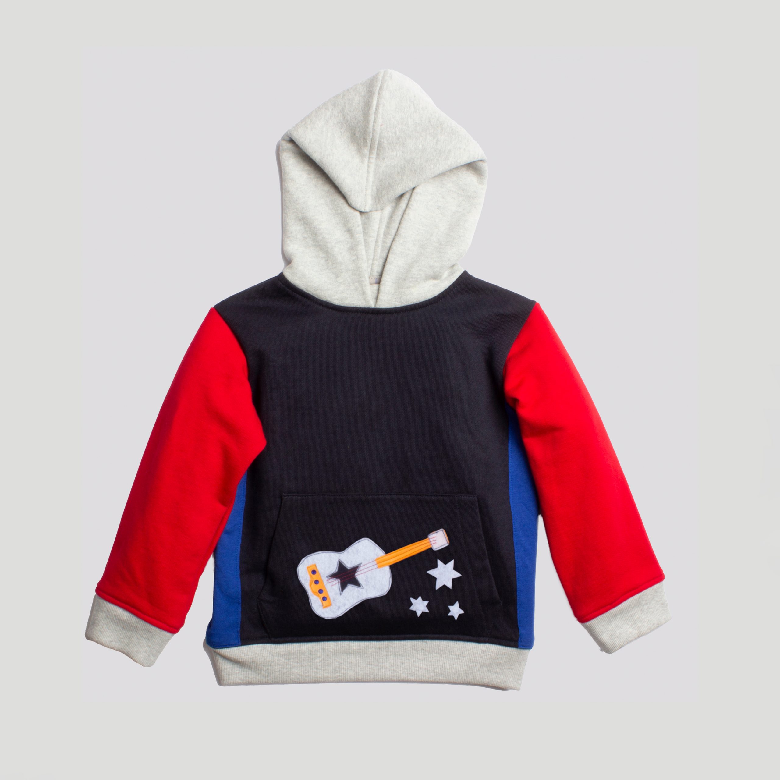 Boys Multi-Colored Block Hooded Sweatshirt-RKFC09