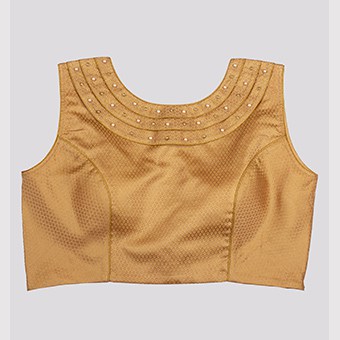 Brocade Round Neck Ladies Blouse-RKFWW02
