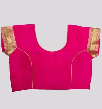  Pink Color Silk Fabric Round Neck Ladies Blouse-RKFWW09