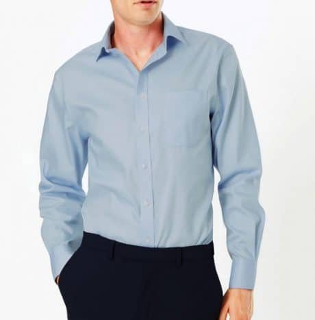 Men Blue Cotton Poly Formal Shirt-RRBMS008