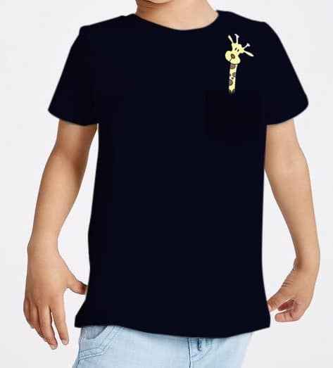 Half Sleeve black Animal Design handmade painted short sleeve T-Shirt-RKFCBT002