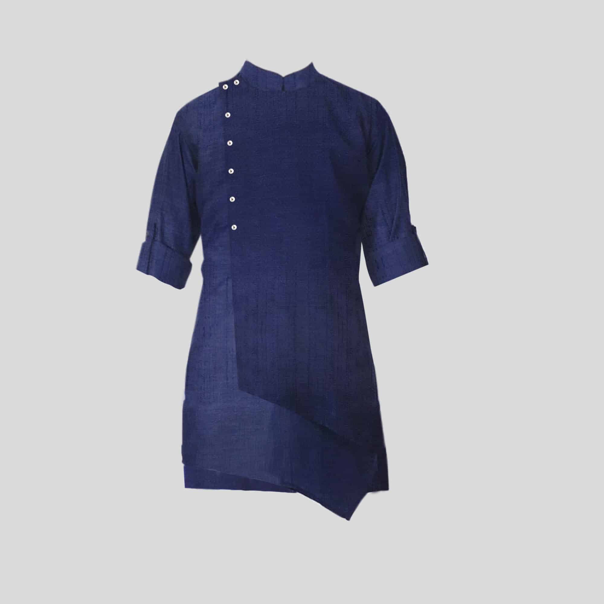 Smart, comfortable and Well Fitting Divine ethnic asymmetric hemline Kurta for Boys-RKFCW41