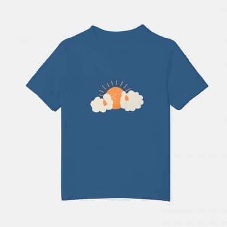 BOYS BLUE Smart COLOR BLOCK T-SHIRT with Hand Applique Details-RKFCW77