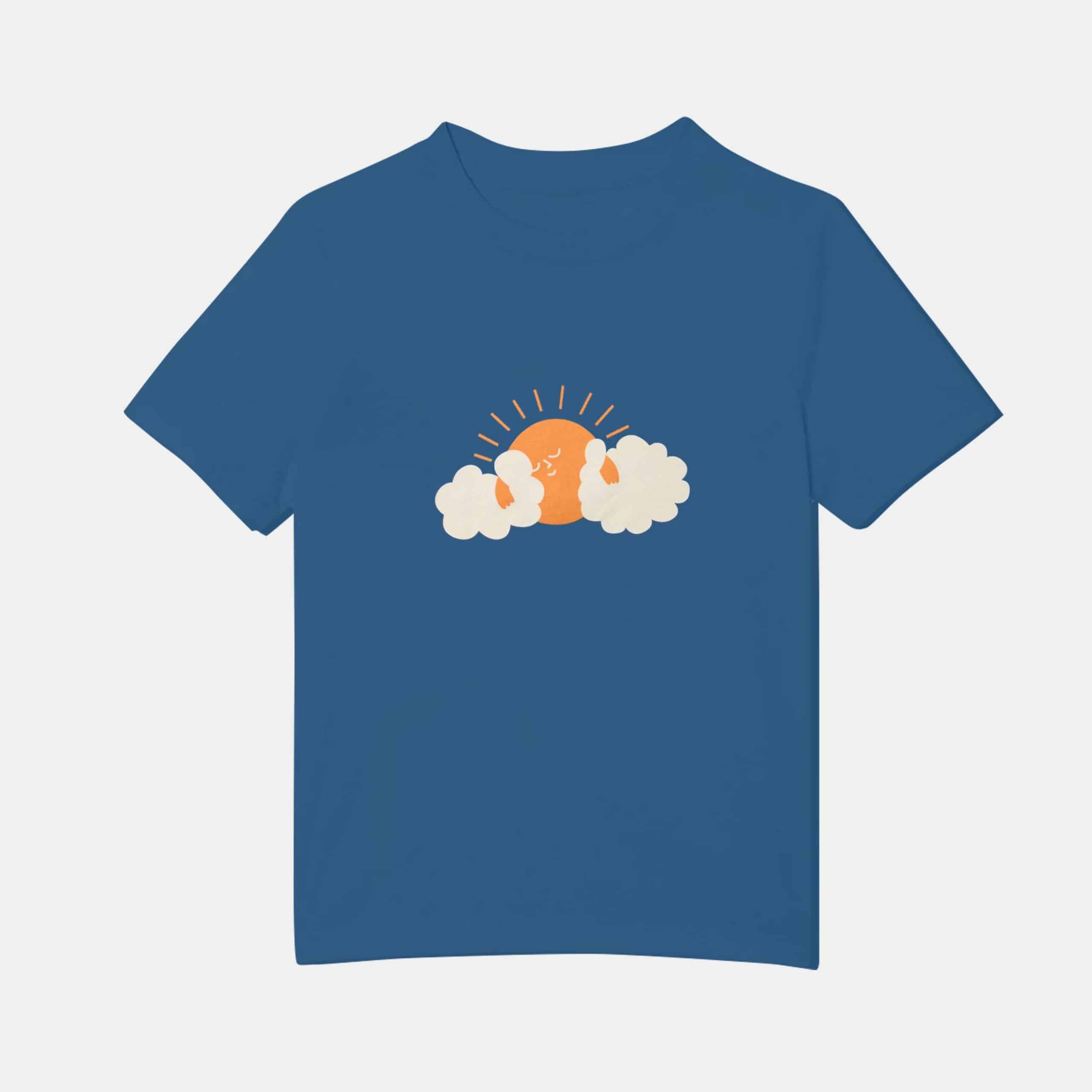 BOYS BLUE Smart COLOR BLOCK T-SHIRT with Hand Applique Details-RKFCW77