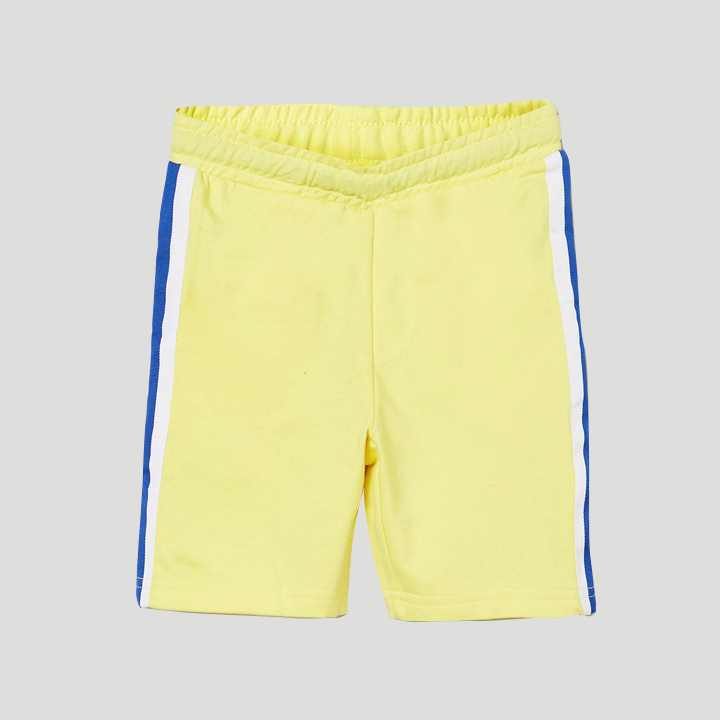 Boys Yellow Solid Shorts-RKFCBS011