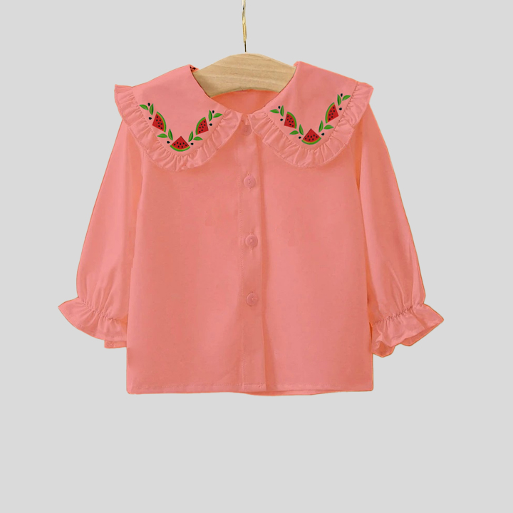 Girls white Peter PT-shirt with Watermelon Print-RKFCW133