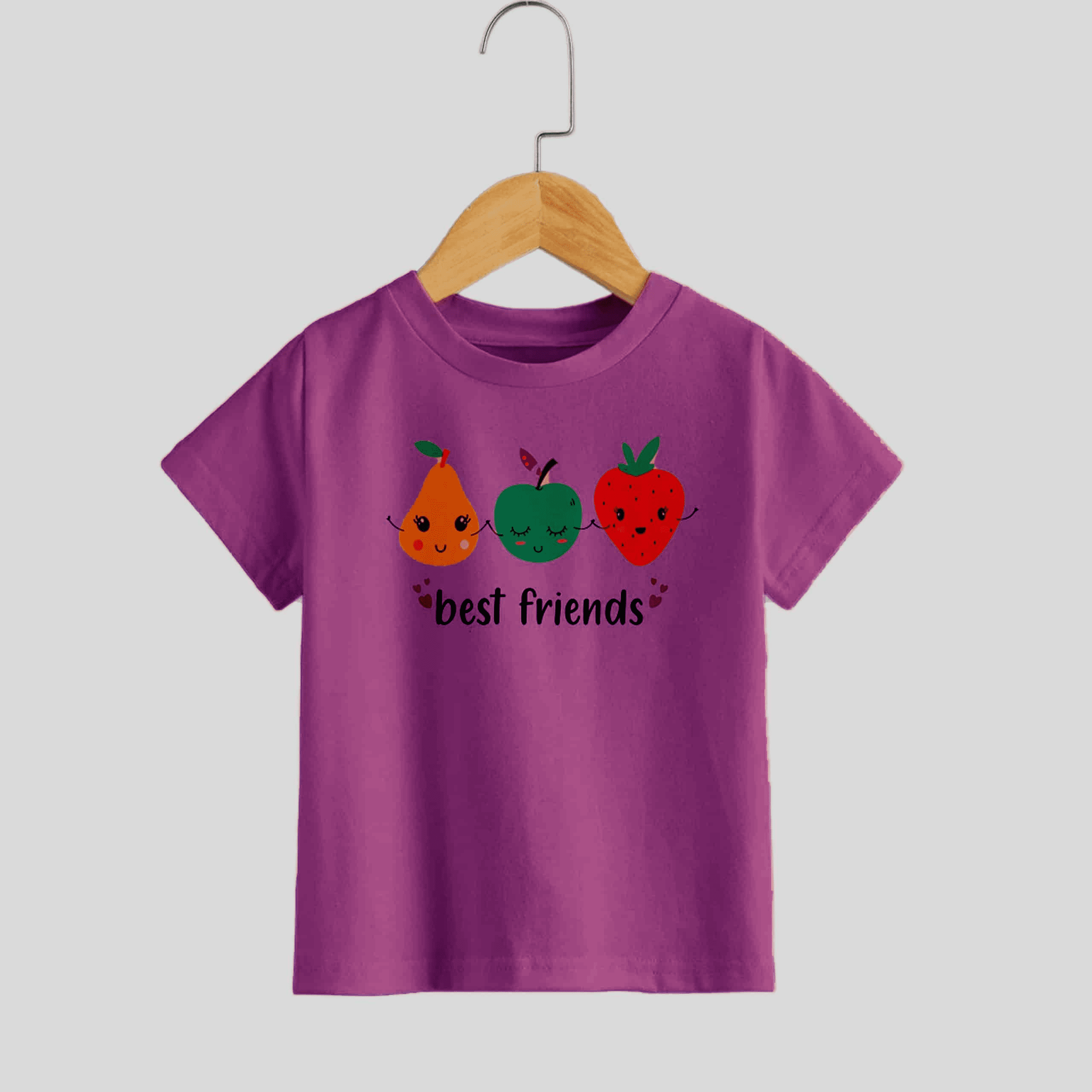 Girls best friend purple T-shirt for casual wear-RKFCW197