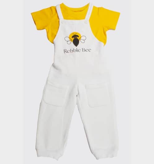 Boys cotton knits short sleeves t shirt and printed dungarees set-RKFCW09