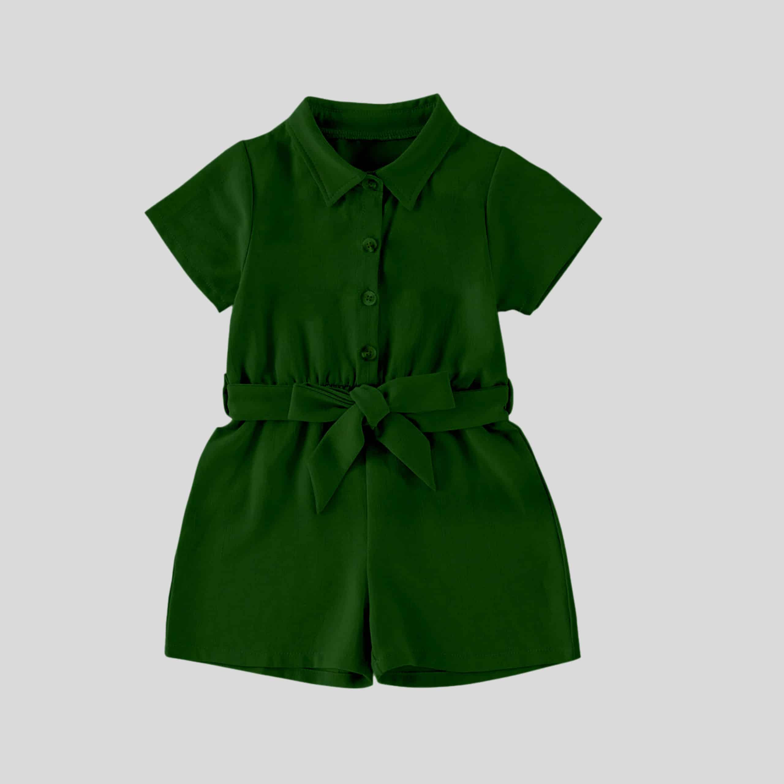 Girls pie green unicorn jumpsuit with bow tie - RKFCW159