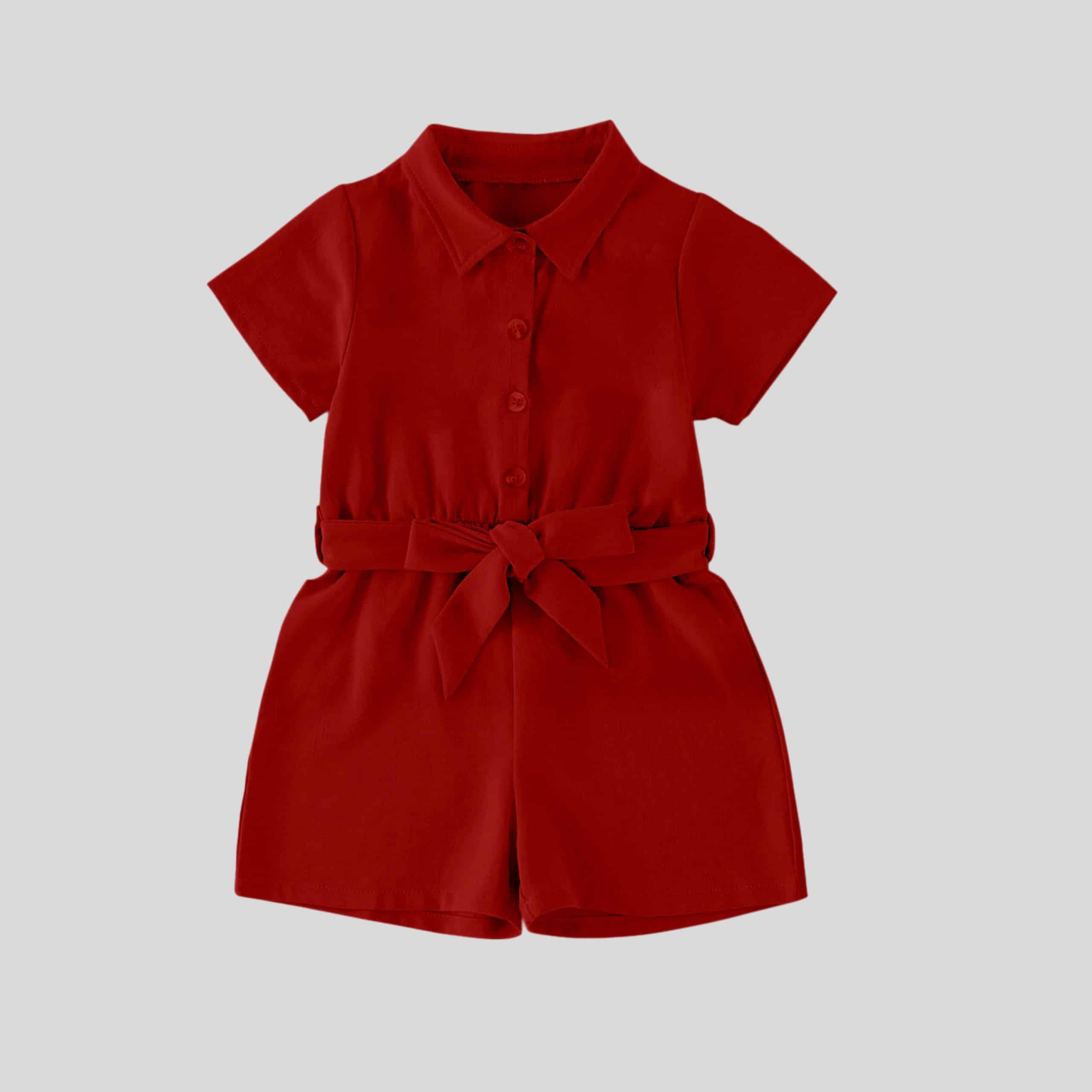 Girls pine maroon unicorn jumpsuit with bow tie - RKFCW160