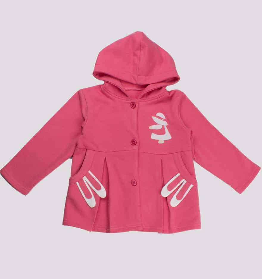 Kids Pink Colour Hoodie Knits-RKFCW27