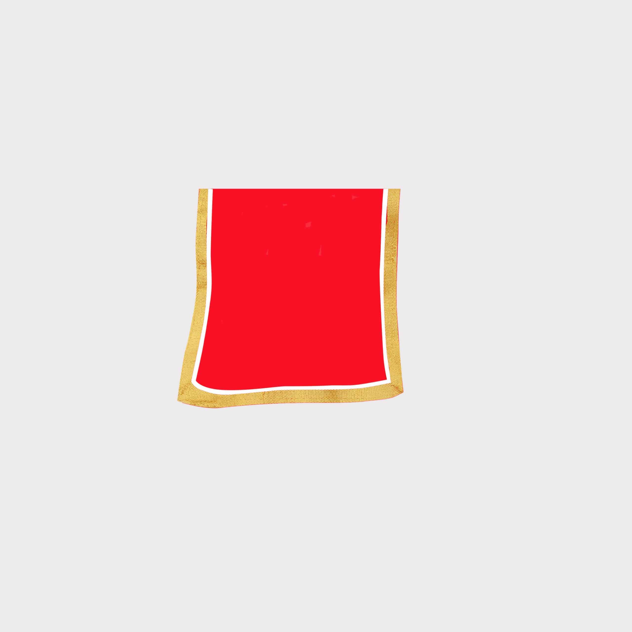 Girls light red with gold border dupatta-RKFCW50