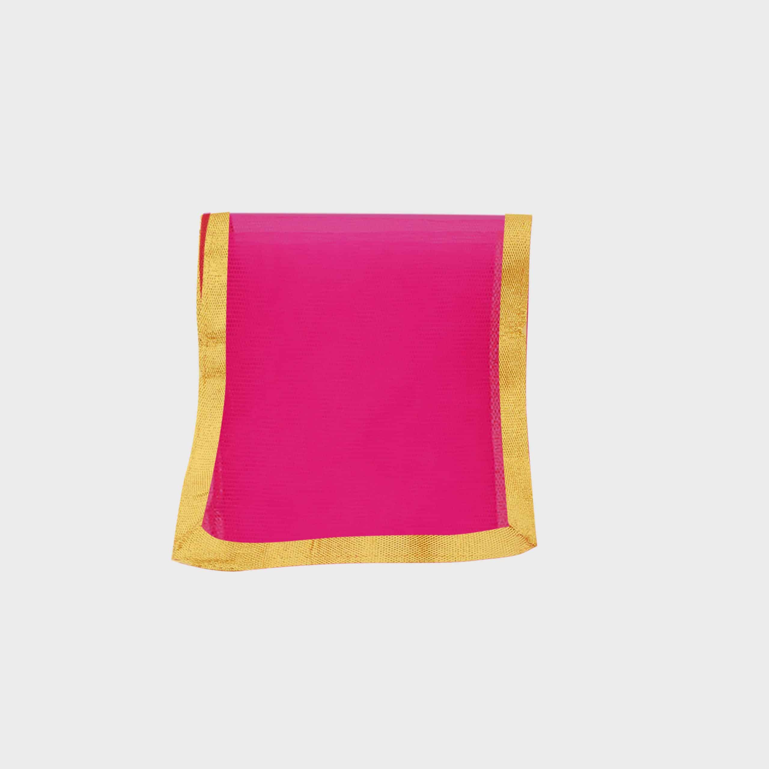 Girls phot pink with gold border dupatta-RKFCW51