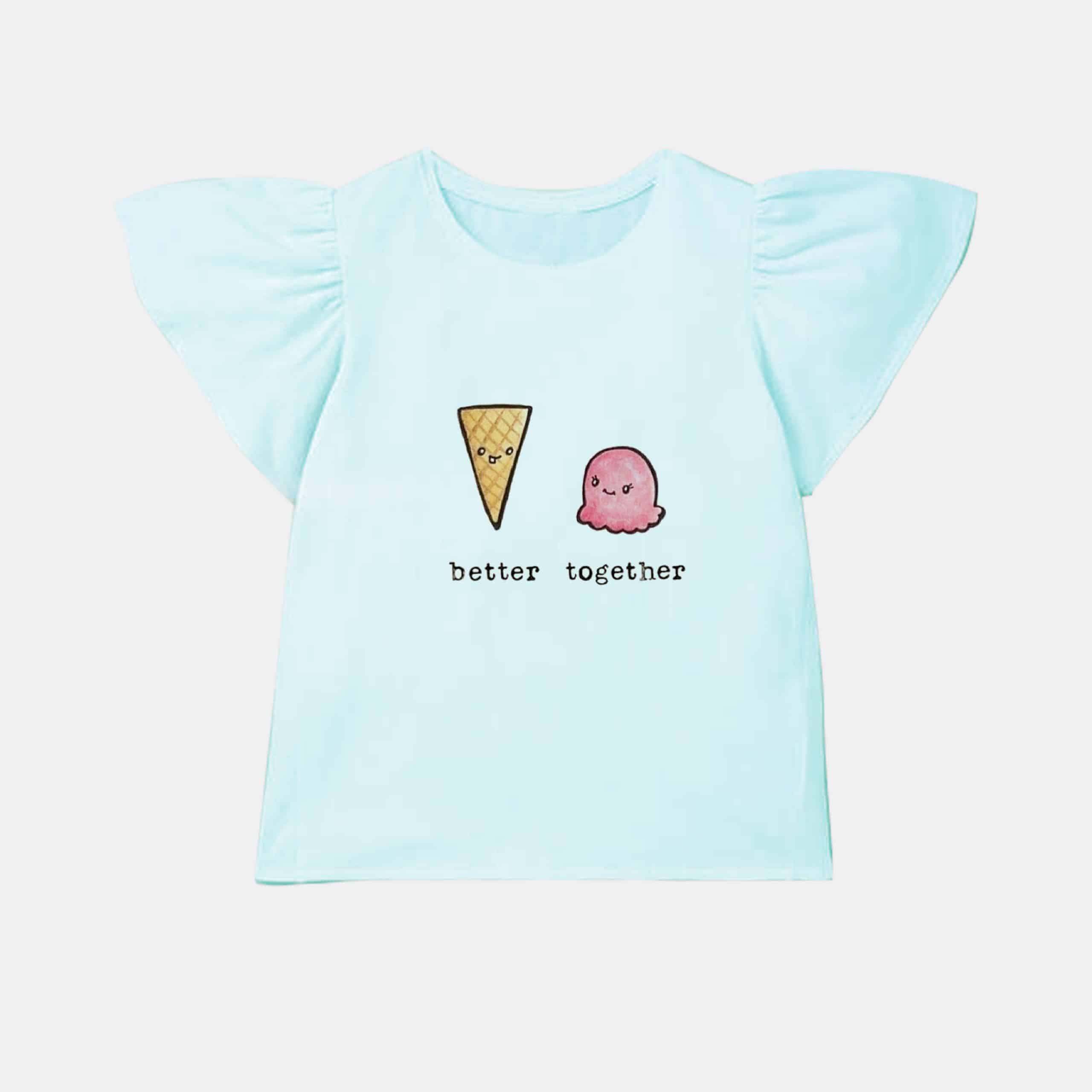 Girls light blue better together t-shirt-RKFCW78