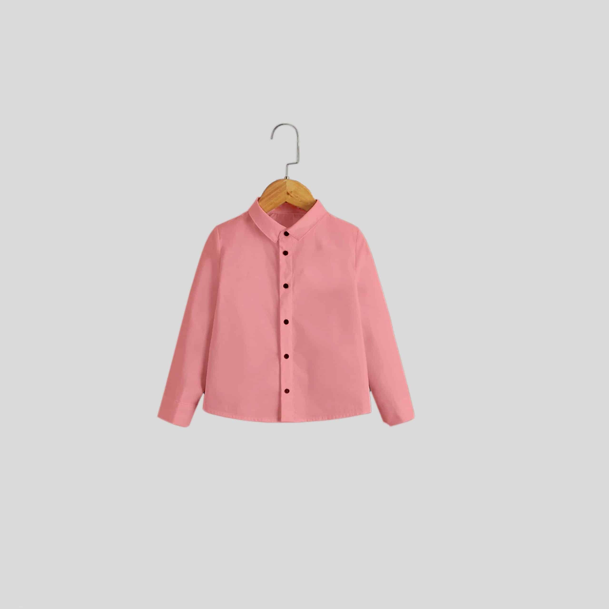 Boys Stylish Pink Tone Formal Shirt with Pockets - RKFCW189