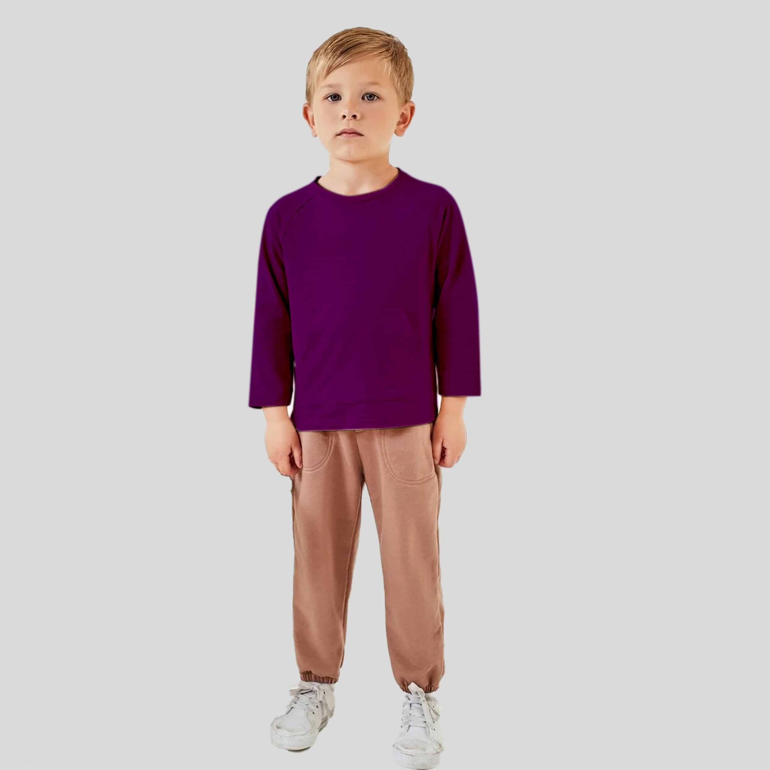 Boys Long Sleeve T-Shirt with Front Pockets - RKFCW362