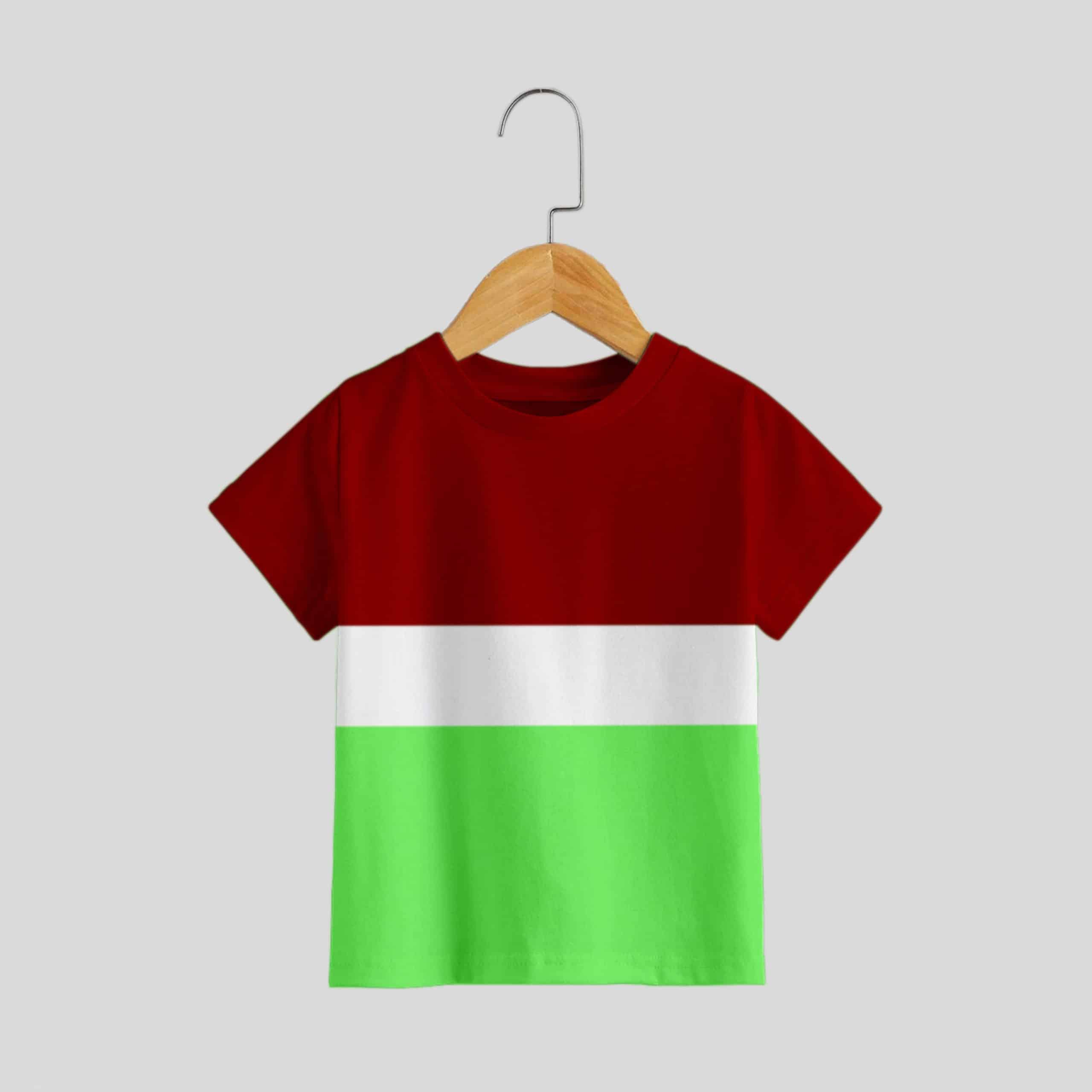 Boys Short Sleeves Color Block Crew Neck Stripes T-Shirt - RKFCW365