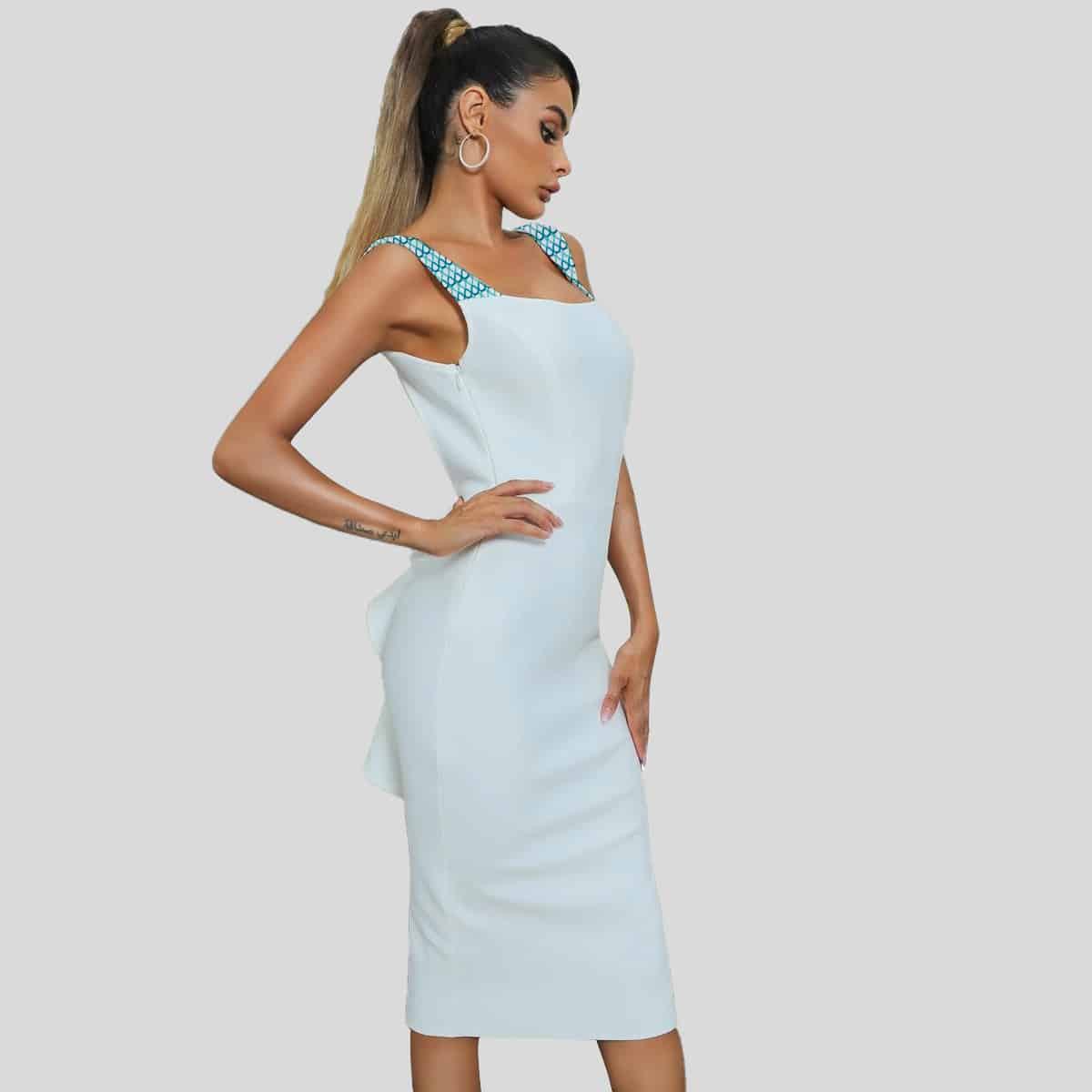 Backless Split Hem Dress-RCD027