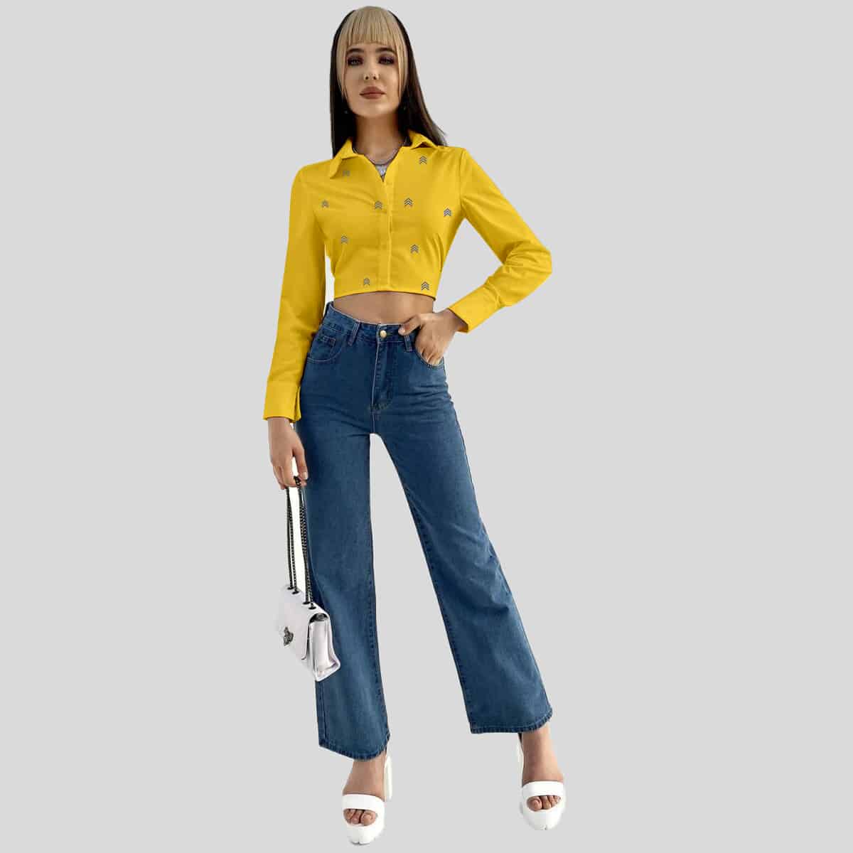 Bold Yellow Cut Out Backless Tie Back Crop Top-RCT038