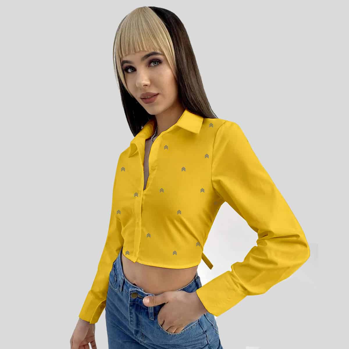 Bold Yellow Cut Out Backless Tie Back Crop Top-RCT038