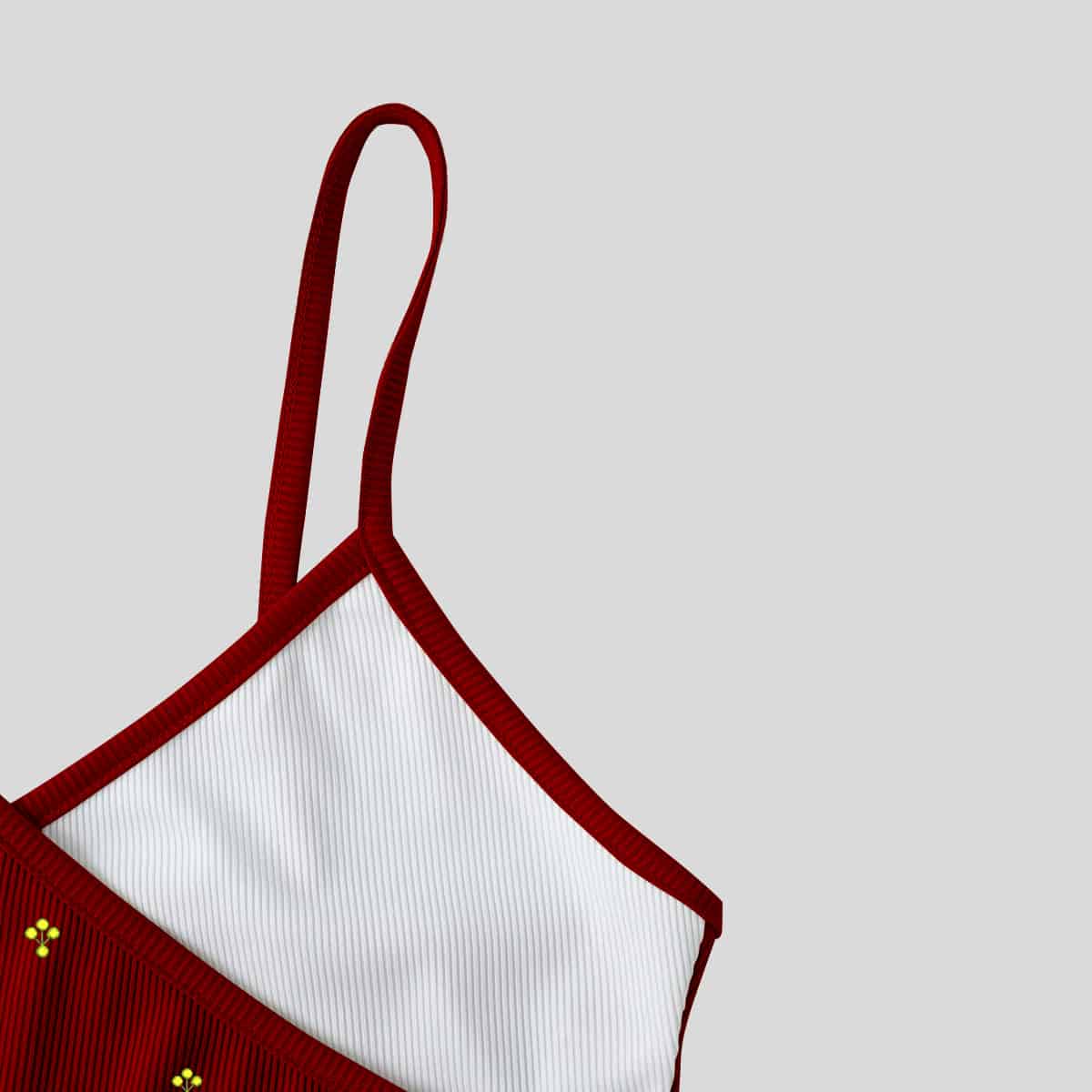 Maroon Two Tone Crossover Front Cami Top-RCT044