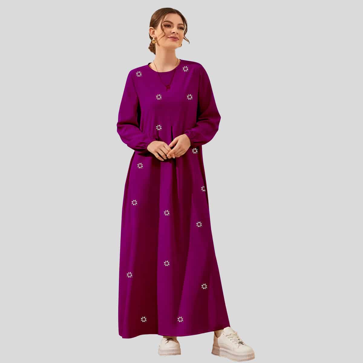 Purple Flounce Sleeve Ruffle Hem Coat & Tunic-RCK009