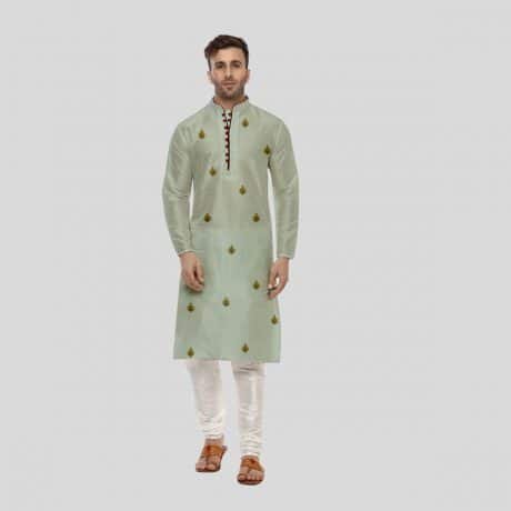 Men's Kurta Pajama with embroidery detail-RMK014