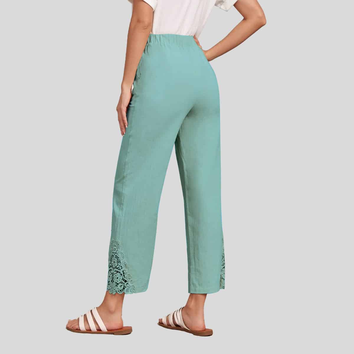 Sky Blue Lace Insert Pants-RCP006