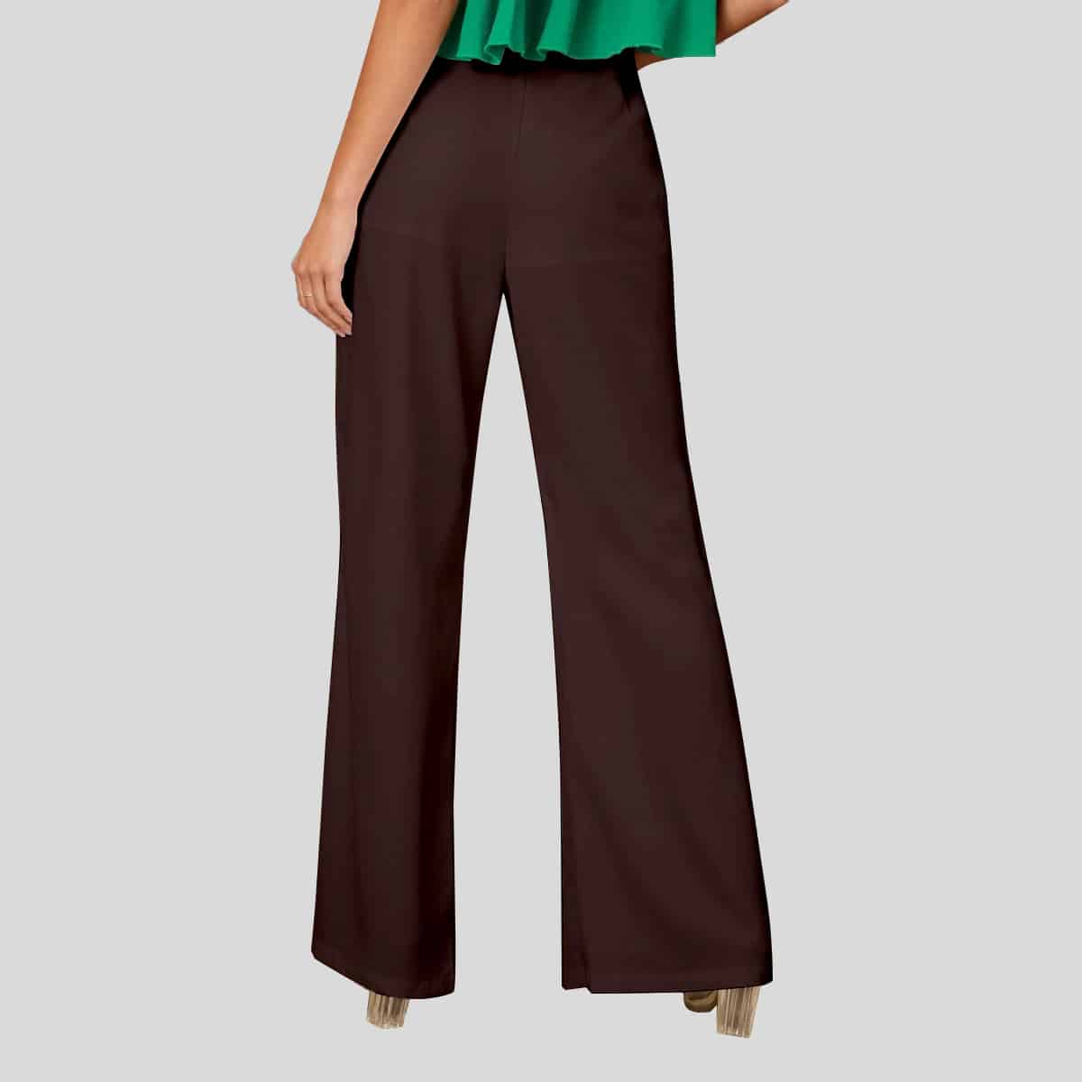 Black Split Hem Flare Leg Pants-RCP020