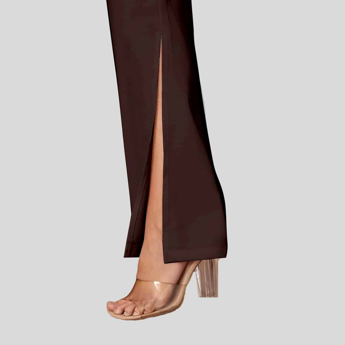 Black Split Hem Flare Leg Pants-RCP020