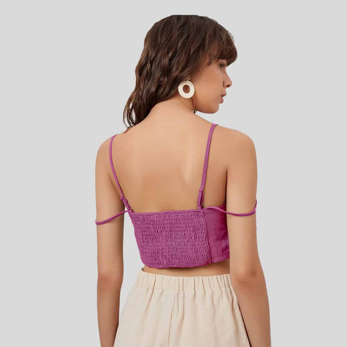 Thulian Pink Strappy Cami Top-RCT064