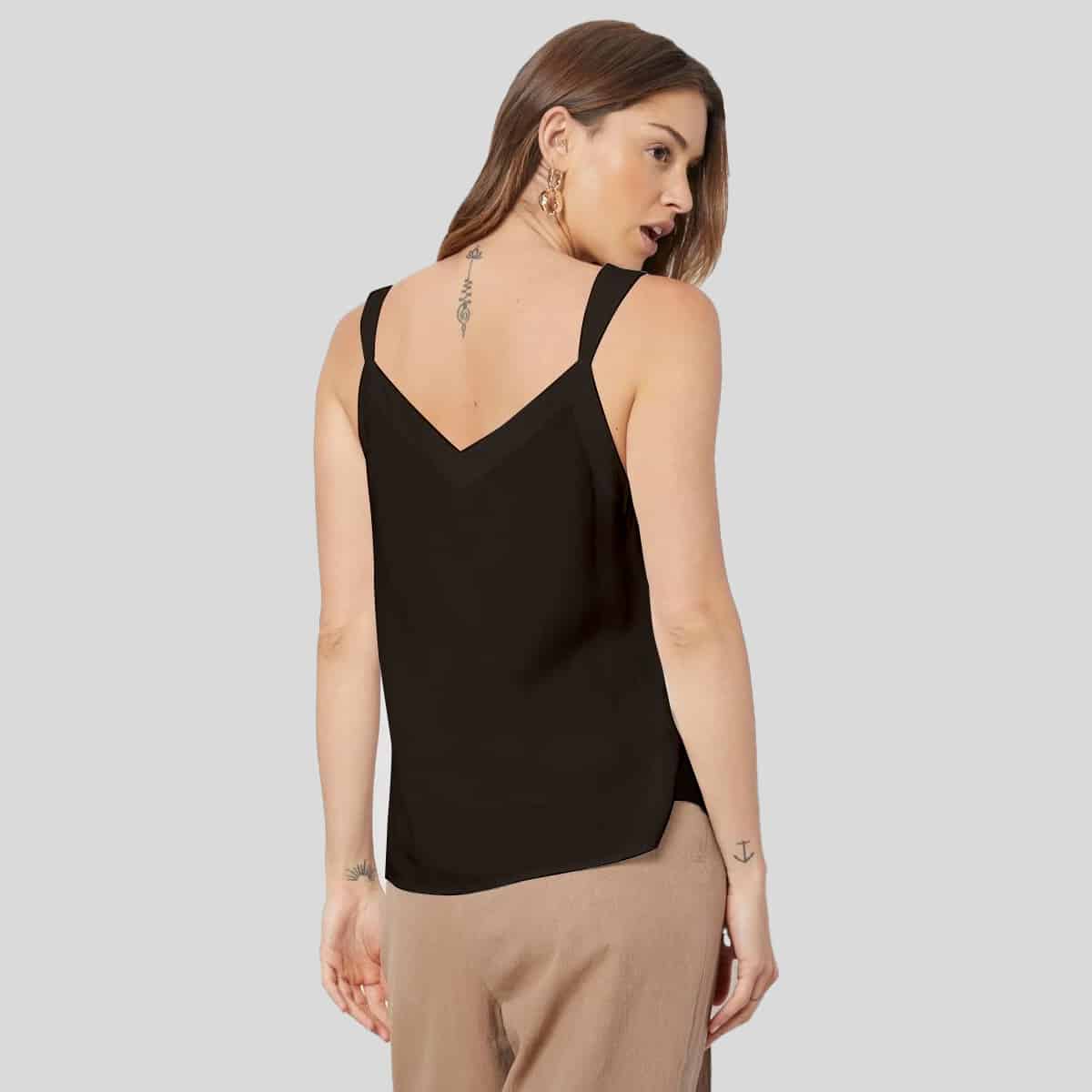 Black Sleeveless Top-RCT070