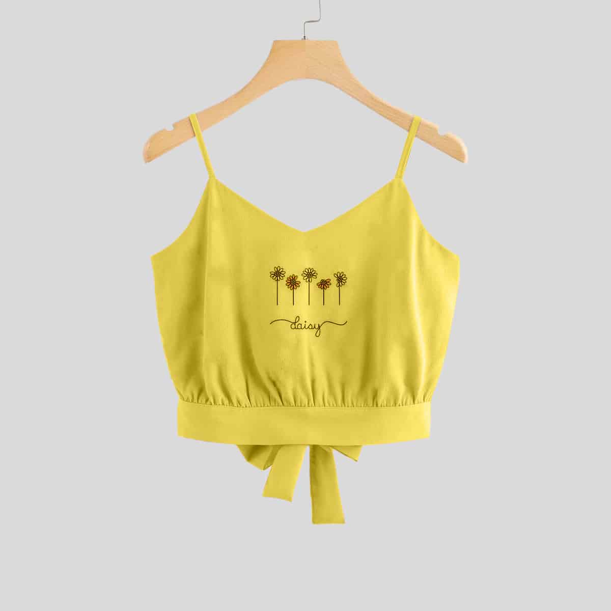 Yellow Self-Tie Cami Top-RCT114