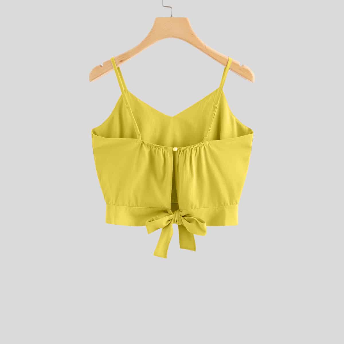 Yellow Self-Tie Cami Top-RCT114