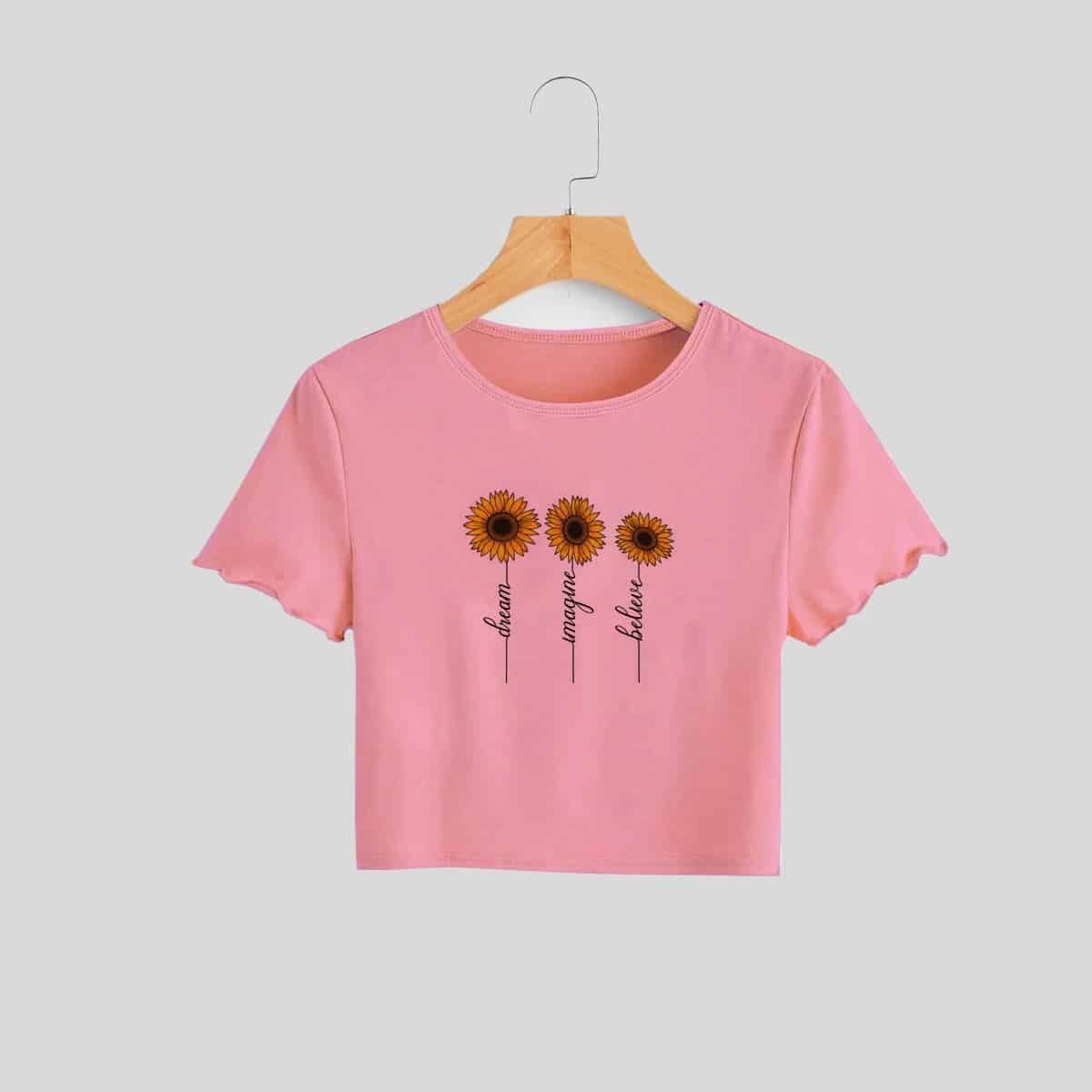 Baby Pink Crop Tee-RCT120