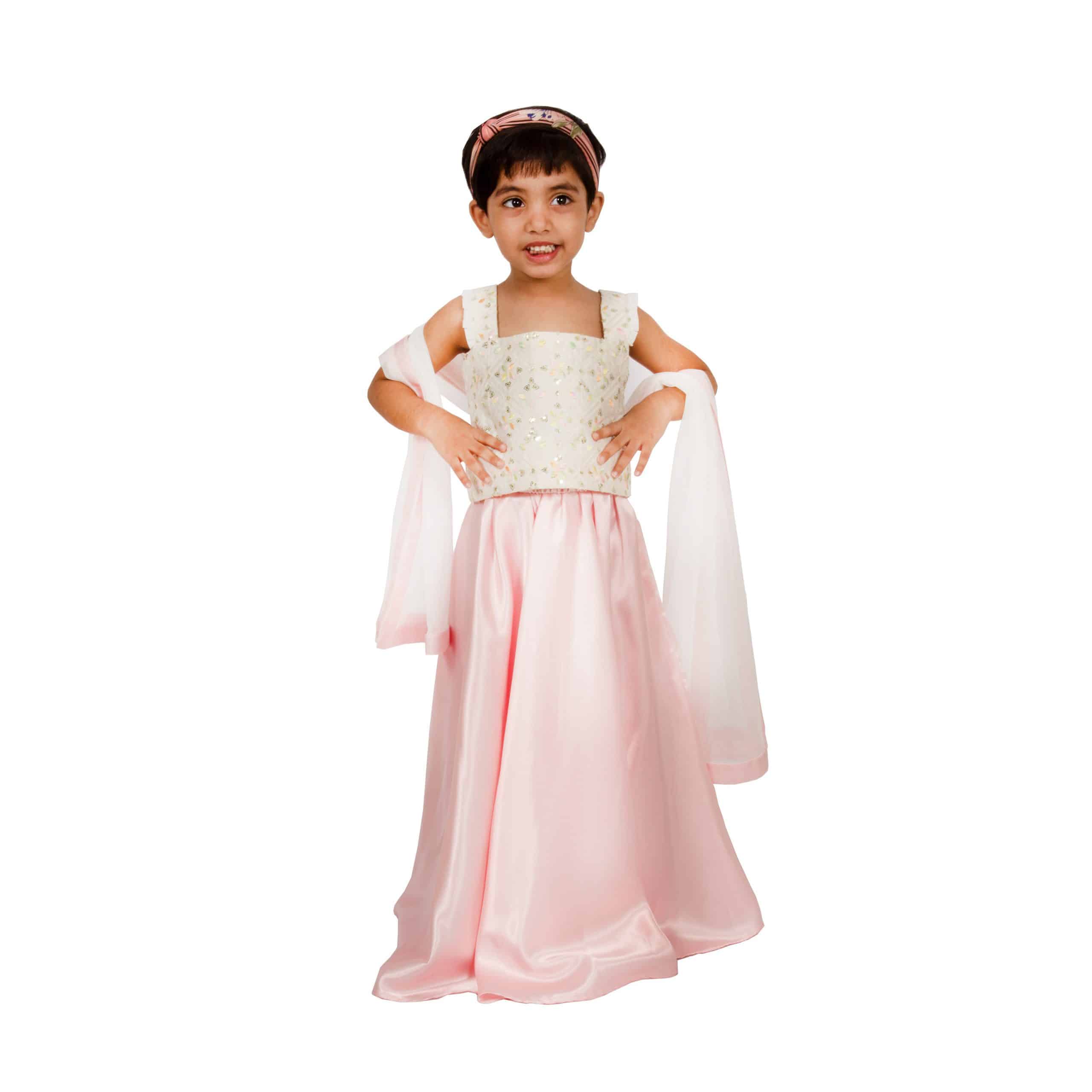 Girls Lehenga Choli Ethnic Wear Embellished Lehenga, Choli and Dupatta Set  - RKFC-11