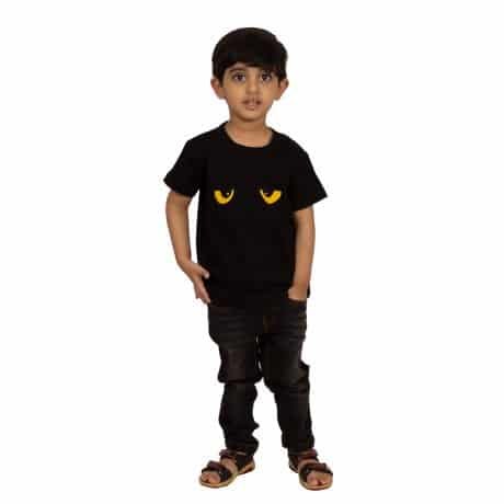 Boys Solid Cotton Blend T Shirt (Black, Pack of 1) - RKFC72