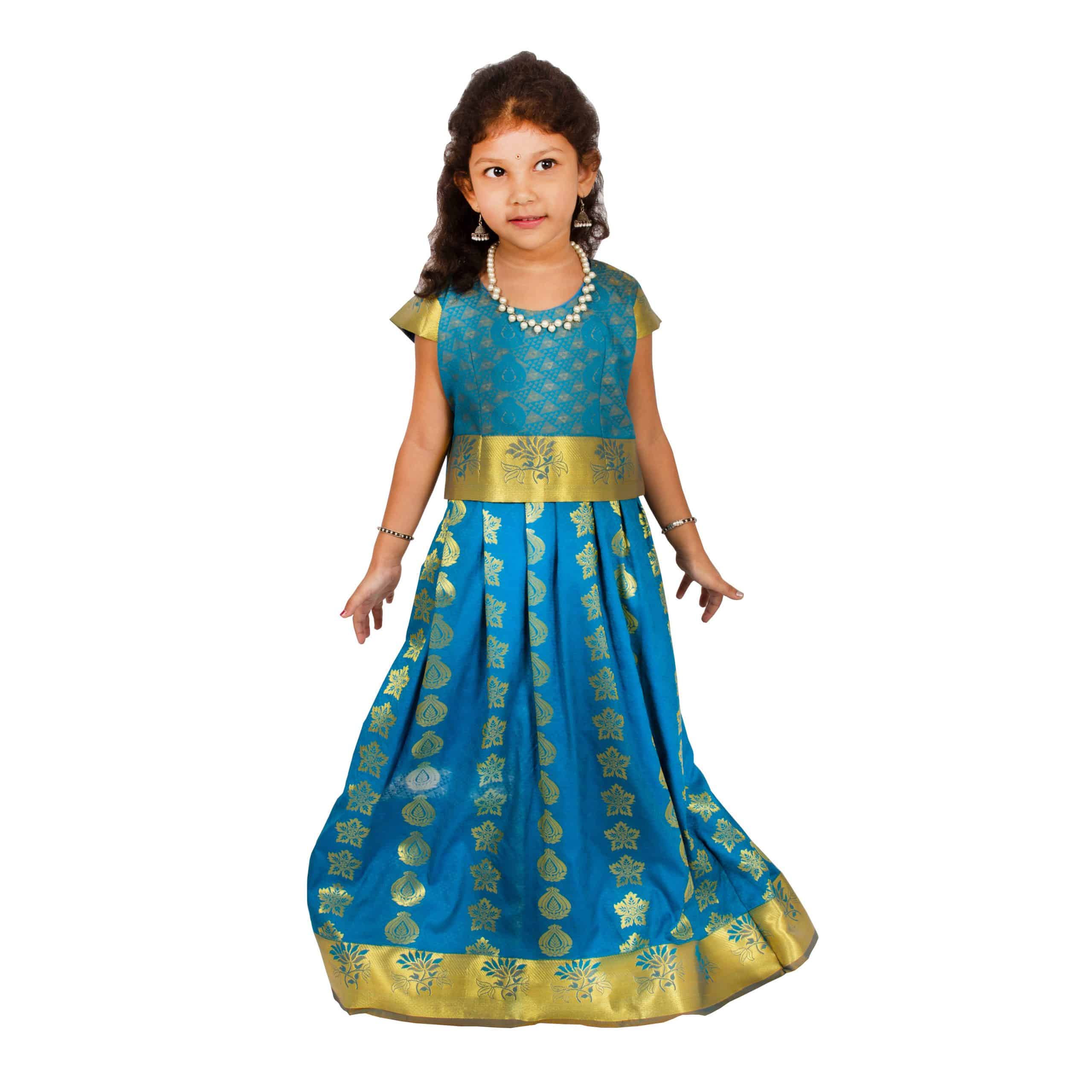 Girls Lehenga Choli Ethnic Wear Self Design Lehenga Choli  (Multicolor, Pack of 1) - RKFC-35