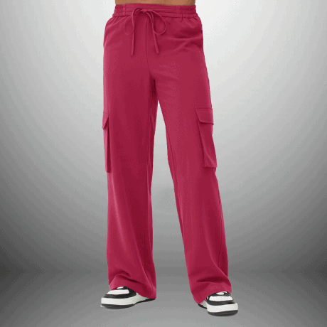 Women Regular Fit Pink Cargo Trousers-RCP021