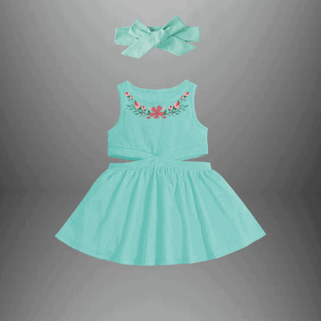 One piece for girls with a free hairband-RKFCW399