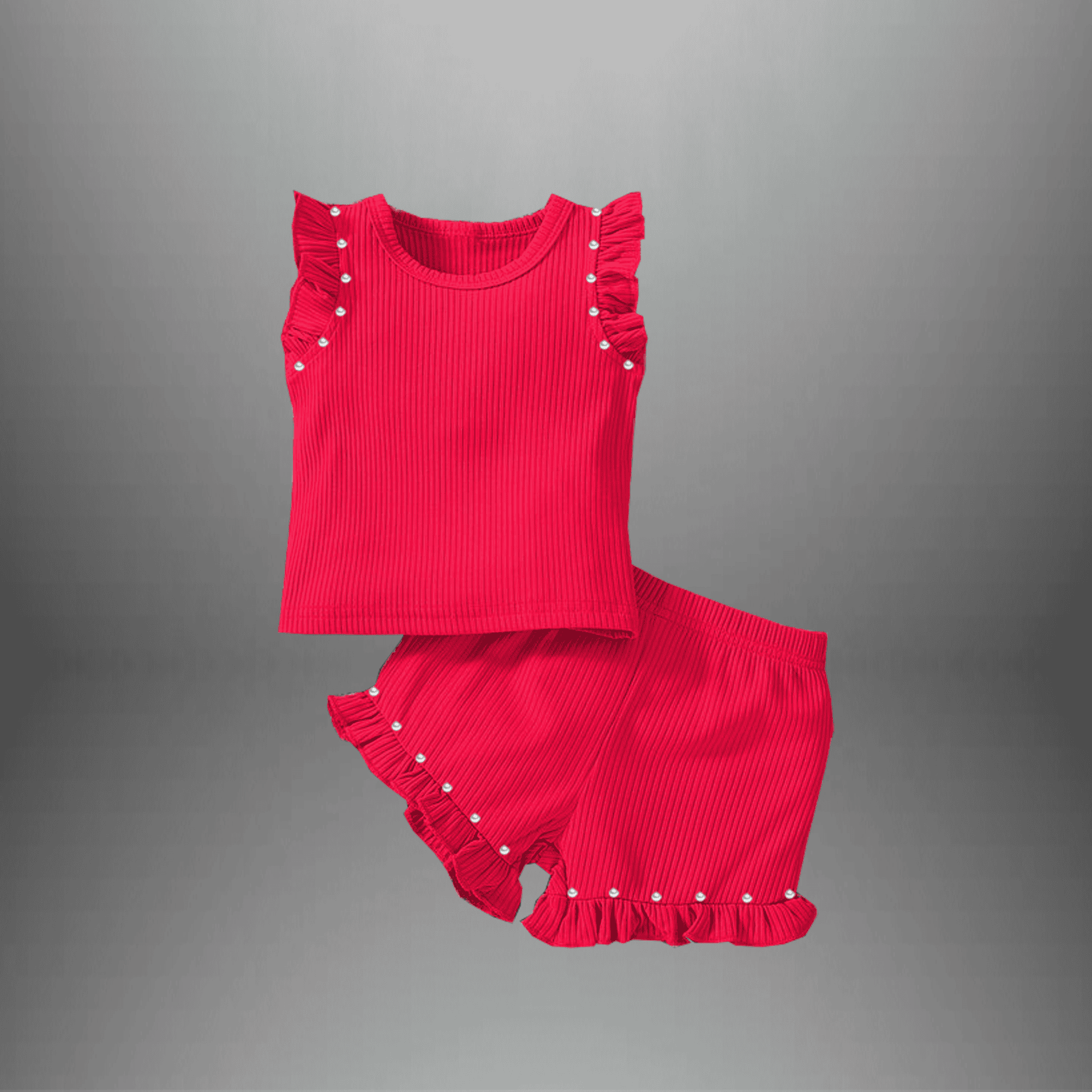 2 Piece set for girls sleeveless top with a shorts-RKFCW408