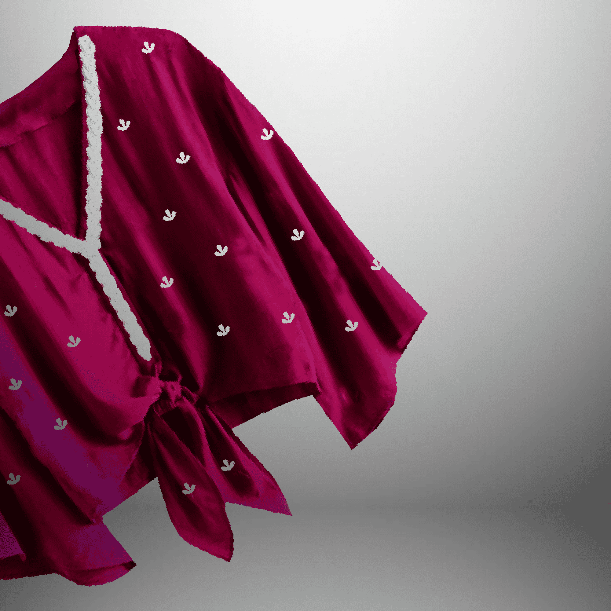 Women's tie up top with laces and floral motif-RCT137