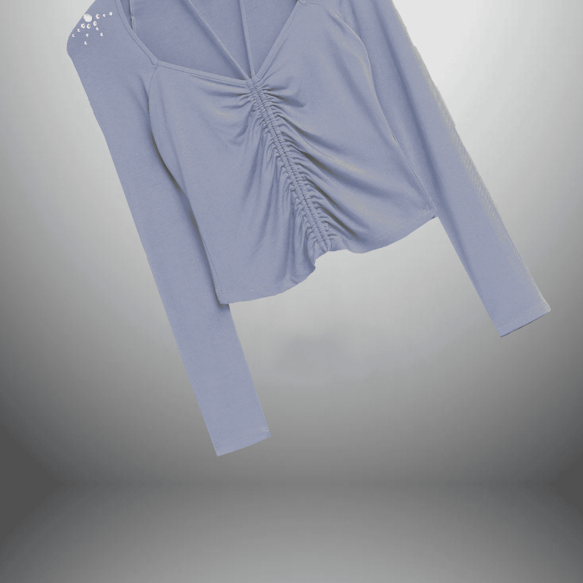 Women's tee stye top with Embellished shoulder-RCT139