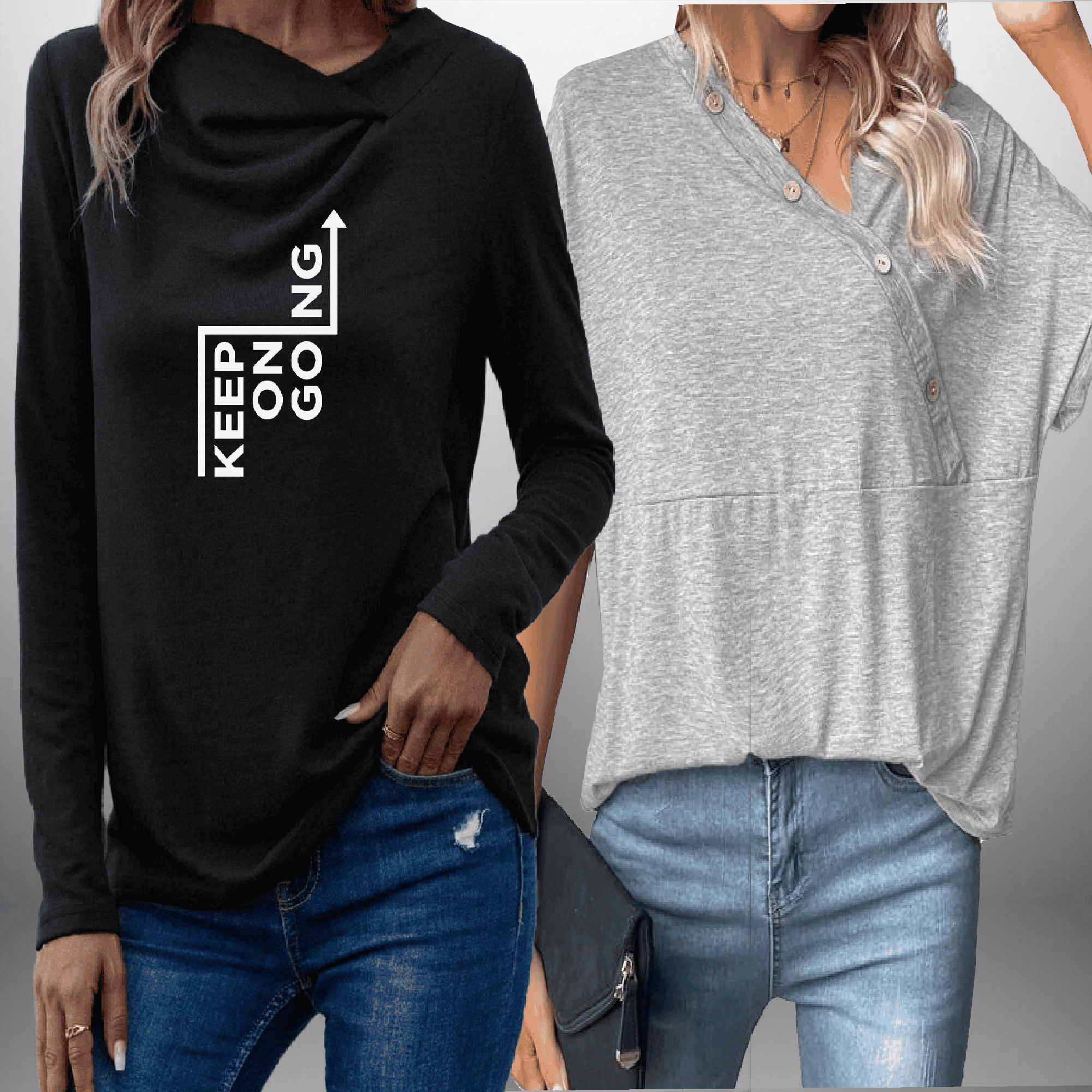 Women's Great T-Shirt  And Black Full Sleeve T-Shirt Pack Of 2-RKTWCO004