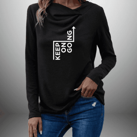 Women's Black Full Sleeve Top- RKTW008