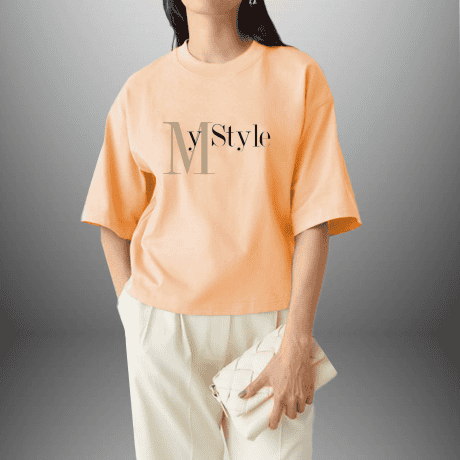 Women's Peach Oversized  T-Shirtt-RKTW011