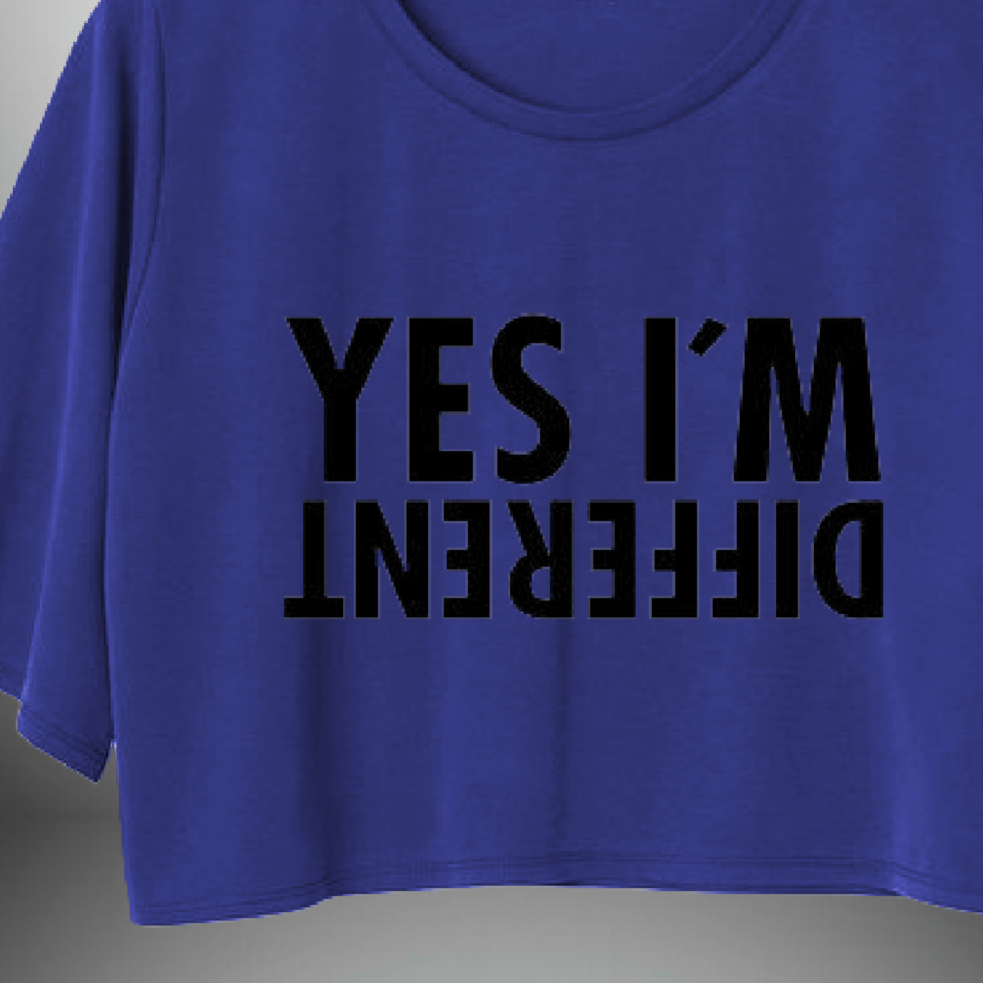 Women's Blue Printed Crop Tee (Yes I'M Different)-RKTW001