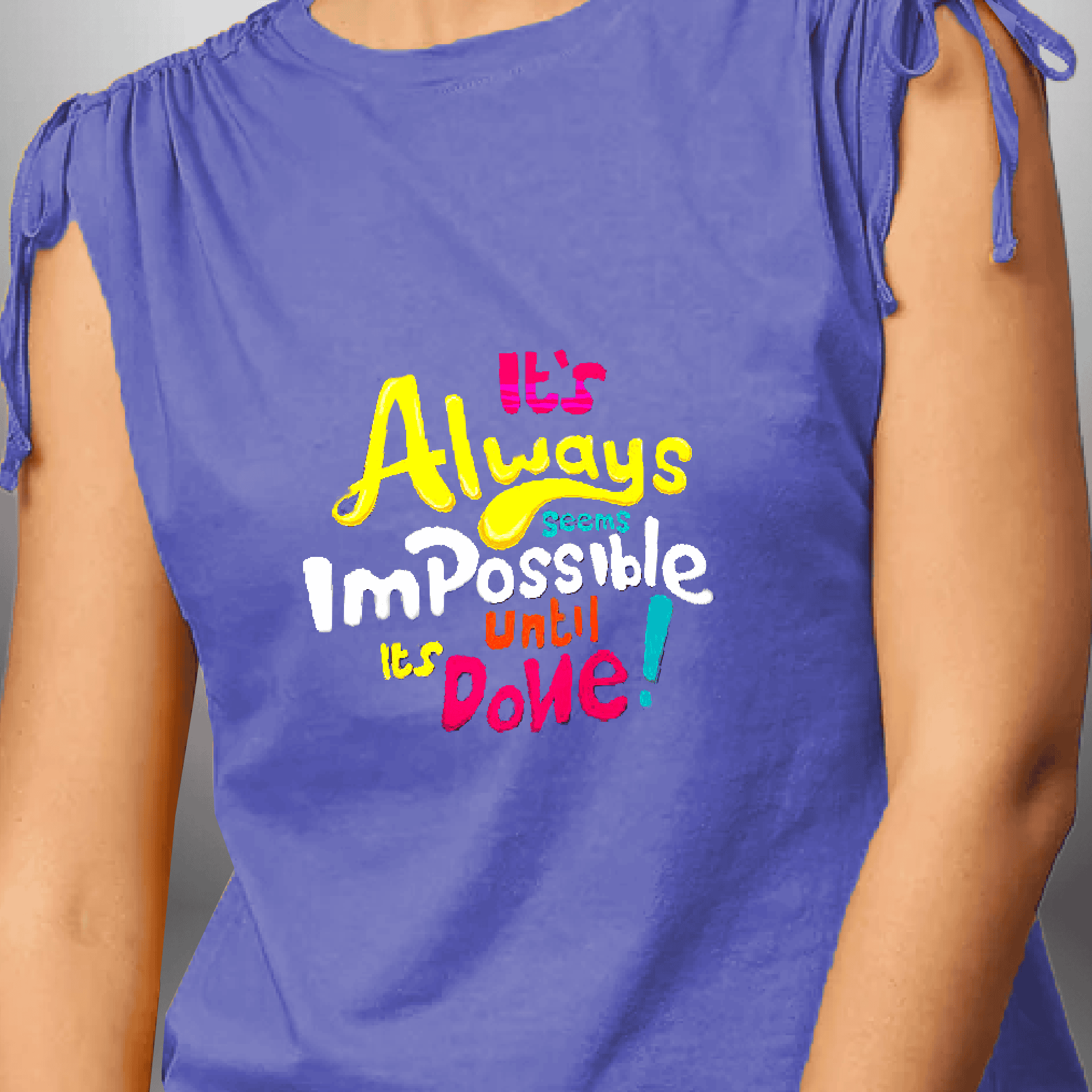Women's T-Shirt With  Shoulder Ties-RKTW002