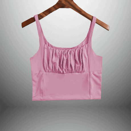 Women's Sleeveless Top With Front Gathering-RKTW006