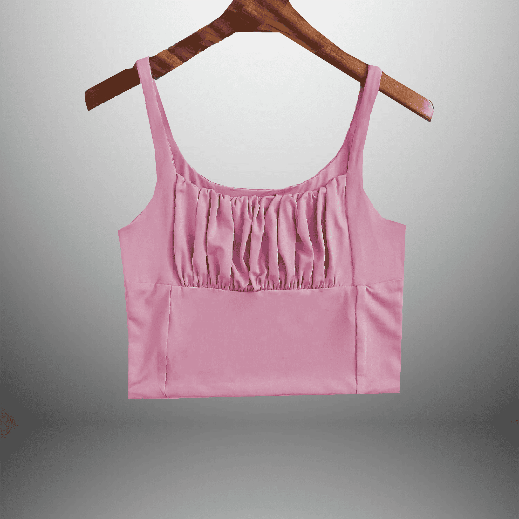 Women's Sleeveless Top With Front Gathering-RKTW006